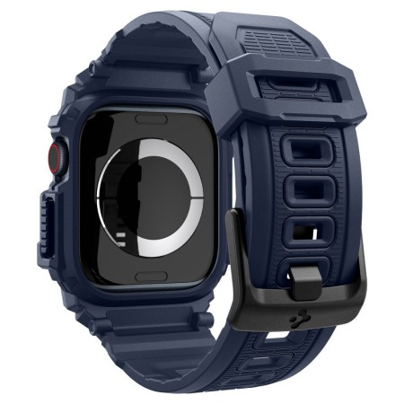 Husa pentru Apple Watch 10 46mm + Curea - Spigen Rugged Armor Pro - Navy Blue