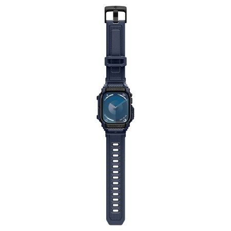 Husa pentru Apple Watch 10 46mm + Curea - Spigen Rugged Armor Pro - Navy Blue