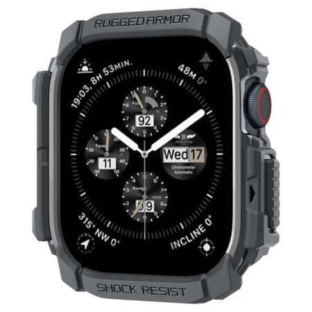 Husa pentru Apple Watch 10 46mm - Spigen Rugged Armor - Dark Grey