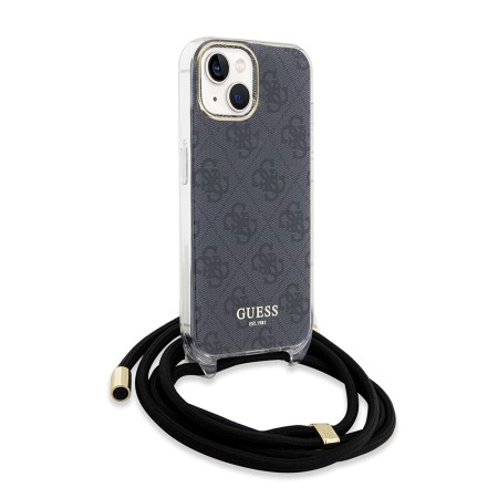 Husa pentru iPhone 15 / iPhone 14 / iPhone 13 - Guess Crossbody Cord 4G Print (GUHCP15SHC4SEK) - Black