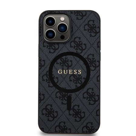 Husa pentru iPhone 13 Pro Max - Guess 4G Ring Classic Logo MagSafe (GUHMP13XG4GFRK) - Black