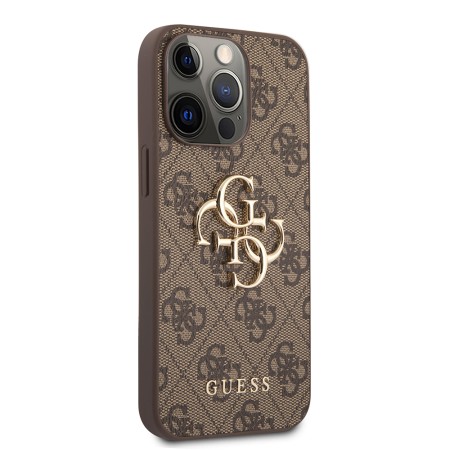 Husa pentru iPhone 13 Pro - Guess Hardcase 4G Big Metal Logo (GUHCP13L4GMGBR) - Brown