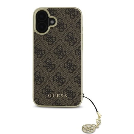 Husa pentru iPhone 16 Plus - Guess Hardcase 4G Charms Collection (GUHCP16MGF4GBR) - Brown