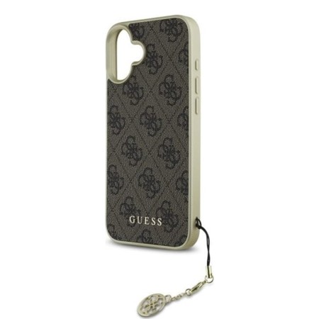 Husa pentru iPhone 16 Plus - Guess Hardcase 4G Charms Collection (GUHCP16MGF4GBR) - Brown