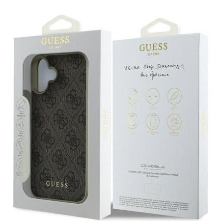 Husa pentru iPhone 16 Plus - Guess Hardcase 4G Charms Collection (GUHCP16MGF4GBR) - Brown