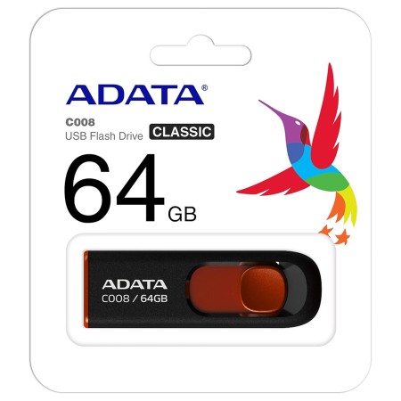 Stick de Memorie 64GB - Adata (AC008-64G-RKD) - Black / Red