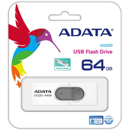 Stick de Memorie 64GB - Adata (AUV220-64G-RWHGY) - White / Grey