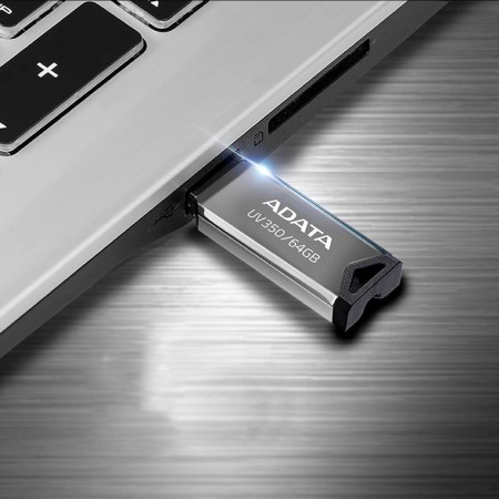 Stick de Memorie 64GB, USB 3.2, 90/40MB/s - Adata (AUV350-64G-RBK) - Silver