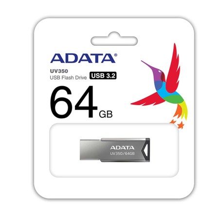 Stick de Memorie 64GB, USB 3.2, 90/40MB/s - Adata (AUV350-64G-RBK) - Silver