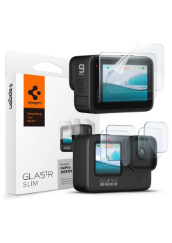 Folie pentru GoPro Hero 9/10/11/12, set 6 buc, Spigen Glas.tR Slim, Clear