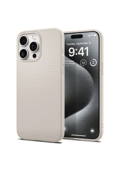 Husa pentru iPhone 15 Pro, Spigen Liquid Air, Natural Titanium