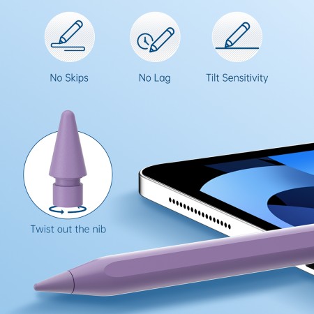 Stylus Pen pentru Tableta, Bluetooth, Type-C, 125mAh - Techsuit (AC10SH) - Lily White