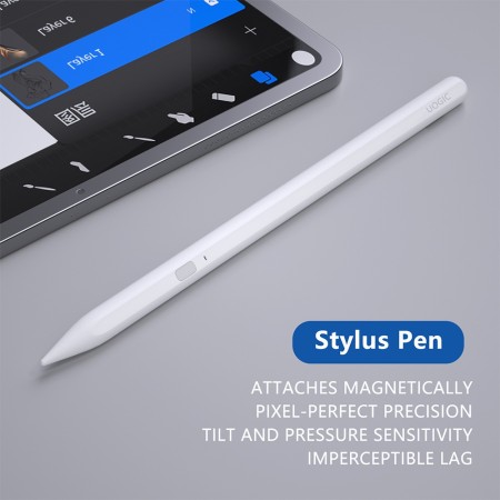 Stylus Pen pentru Tableta, Bluetooth, Type-C, 130mAh, 5V, 0.2A, Palm Rejection, Tilt Pressure Sense - Techsuit (AX10) - White