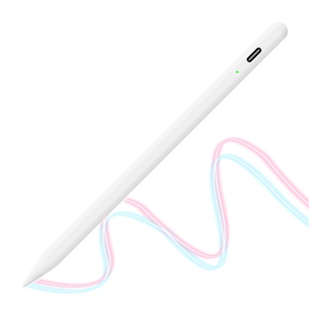 Stylus Pen pentru Tableta, Bluetooth, Type-C, 130mAh, 5V, 0.2A, Palm Rejection, Tilt Pressure Sense - Techsuit (AC10-CP) - White