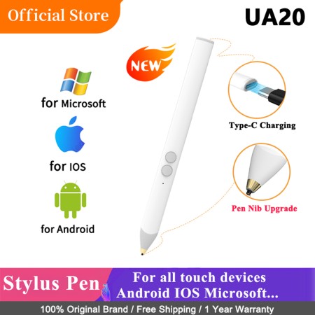 Stylus Pen Universal, 105mAh, USB-C - Techsuit (UA20) - White