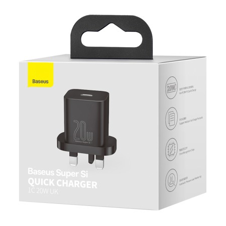 Incarcator Type-C cu Plug UK, Quick Charge 20W - Baseus Super Si (CCSUP-K01) - Black