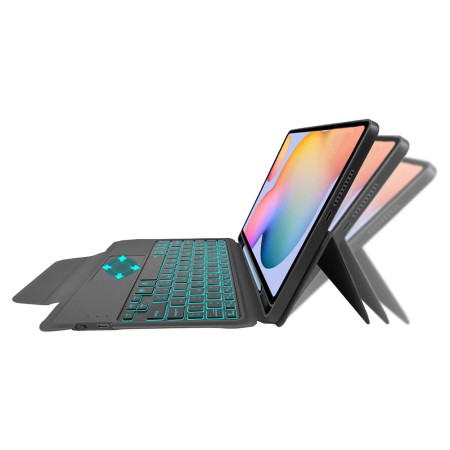 Husa cu Tastatura pentru Samsung Galaxy Tab S6 Lite (2020/2022/2024) - Techsuit KeyTab Pro - Black