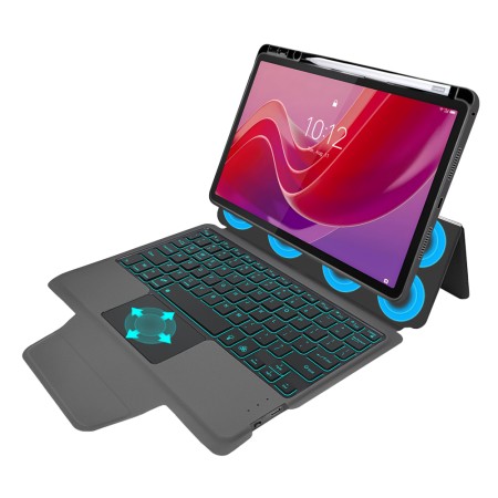 Husa cu Tastatura pentru Lenovo Tab M11 - Techsuit KeyTab Pro - Black