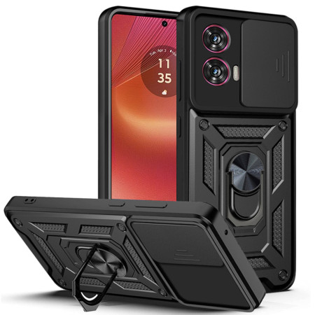Husa pentru Motorola Edge 50 Fusion, CamShield Protectie Camera, Magnetic, Slide si Snap, Black