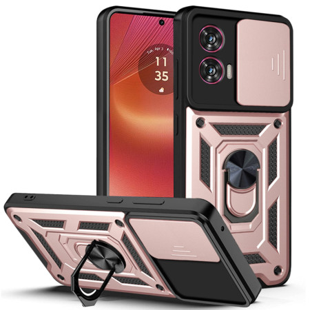 Husa pentru Motorola Edge 50 Fusion, CamShield Protectie Camera, Magnetic, Slide si Snap, Rose Gold