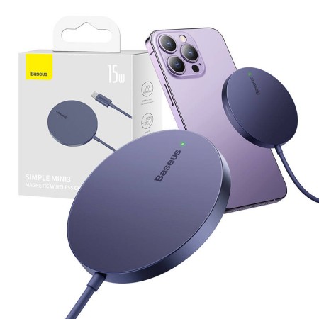 Incarcator Wireless Magnetic, 15W - Baseus (CCJJ040205) - Dusty Purple