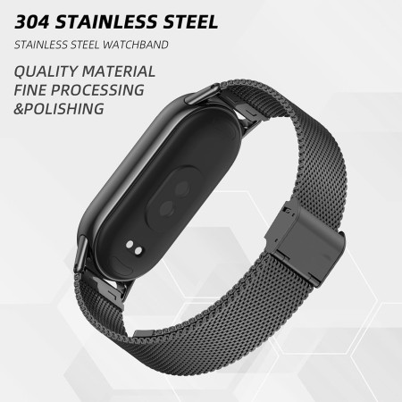 Curea pentru Xiaomi Mi Band 8 / 8 NFC / 9 / 9 NFC - Techsuit Watchband (W022) - Silver