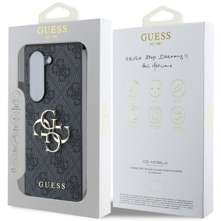 Husa pentru Samsung Galaxy Z Fold6 - Guess Leather 4G Metal Logo (GUHCZFD64GMGGR) - Black