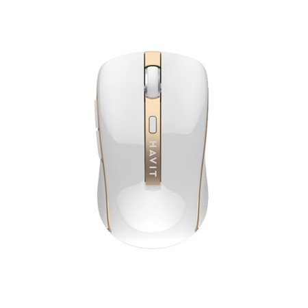 Mouse Fara Fir 2.4G, 1000/1200/1600 DPI - Havit (MS951GT) - White / Golden