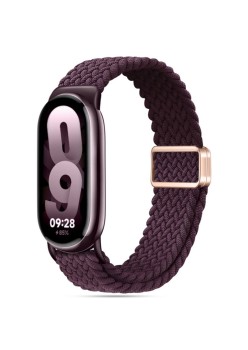 Curea Smartwatch pentru Xiaomi Mi Band 8 / 8 NFC / 9 / 9 NFC, Nailon W032, Dark Cherry