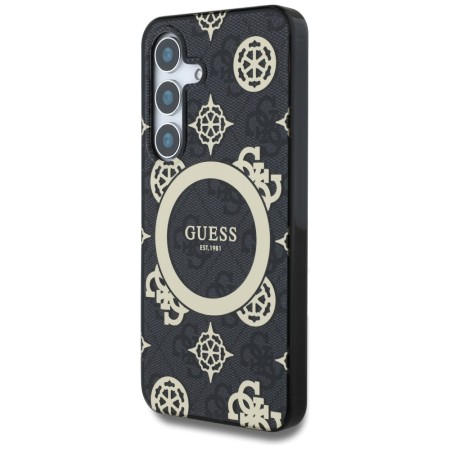 Husa pentru Samsung Galaxy S25 - Guess IML Peony On 4G Background MagSafe - Black