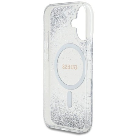 Husa pentru iPhone 16 - Guess Hardcase Resin Gradient Glitter MagSafe - Silver