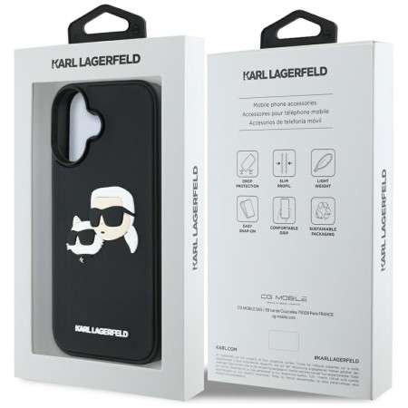 Husa pentru iPhone 16 - Karl Lagerfeld 3D Design - Rubber KarlandChoupette