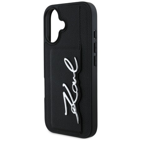 Husa iPhone 16 - Karl Lagerfeld Hardcase Leather Cardslot - Metal Signature