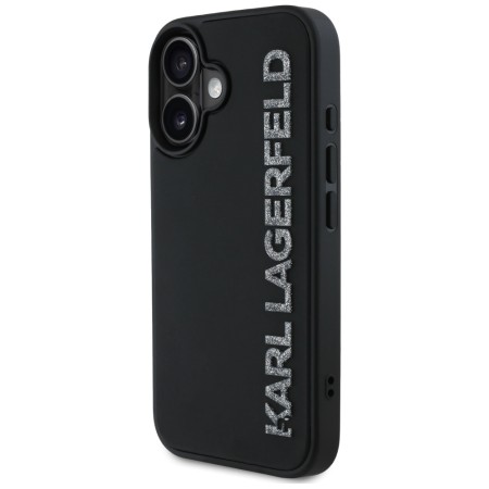 Husa pentru iPhone 16 - Karl Lagerfeld 3D Design - Rubber Elongated Glitter Logo