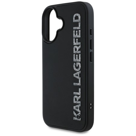 Husa pentru iPhone 16 - Karl Lagerfeld 3D Design - Rubber Elongated Glitter Logo