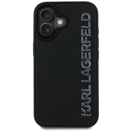 Husa pentru iPhone 16 - Karl Lagerfeld 3D Design - Rubber Elongated Glitter Logo