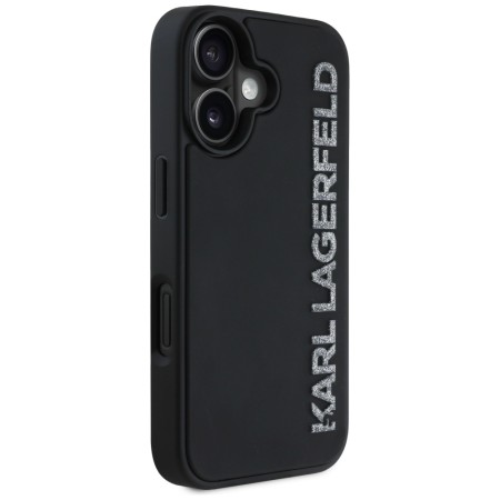 Husa pentru iPhone 16 - Karl Lagerfeld 3D Design - Rubber Elongated Glitter Logo