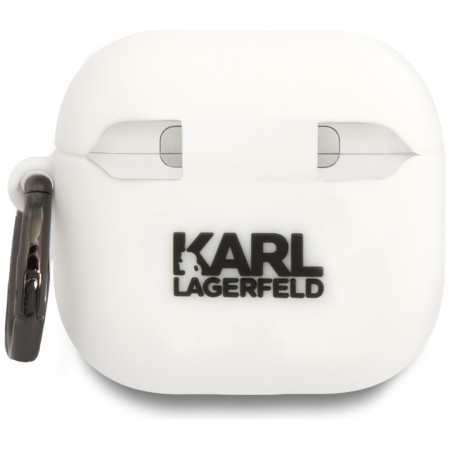 Husa pentru Apple AirPods 4 - Karl Lagerfeld Silicone NFT Karl Head 3D - White