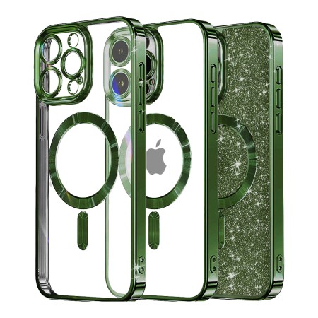 Husa pentru iPhone 12 Pro Max - Techsuit Luxury Glitter MagSafe - Deep Green