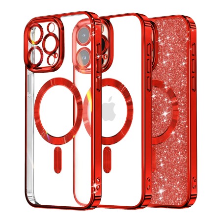 Husa pentru iPhone 12 Pro Max - Techsuit Luxury Glitter MagSafe - Red