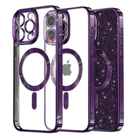 Husa pentru iPhone 12 Pro Max - Techsuit Luxury Glitter MagSafe - Deep Purple