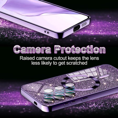 Husa pentru iPhone 12 Pro Max - Techsuit Luxury Glitter MagSafe - Deep Purple