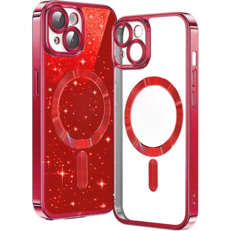 Husa pentru iPhone 13 - Techsuit Luxury Glitter MagSafe - Red