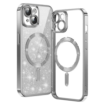 Husa pentru iPhone 13 - Techsuit Luxury Glitter MagSafe - Silver