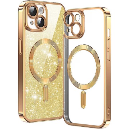 Husa pentru iPhone 13 - Techsuit Luxury Glitter MagSafe - Gold