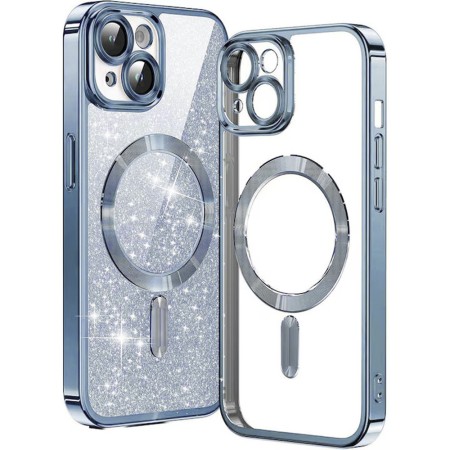 Husa pentru iPhone 13 - Techsuit Luxury Glitter MagSafe - Light Blue