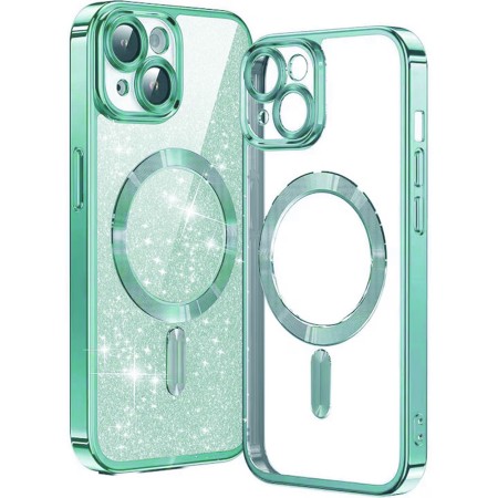 Husa pentru iPhone 13 - Techsuit Luxury Glitter MagSafe - Light Green