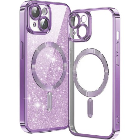 Husa pentru iPhone 13 - Techsuit Luxury Glitter MagSafe - Light Purple