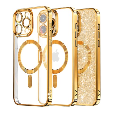 Husa pentru iPhone 13 Pro - Techsuit Luxury Glitter MagSafe - Gold