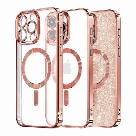 Husa pentru iPhone 13 Pro - Techsuit Luxury Glitter MagSafe - Rose Gold